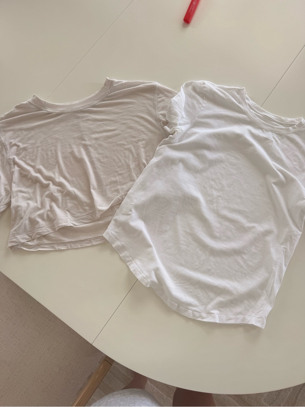 Lululemon Classic White & Light Cream Women's Crew Neck Tops bundle
